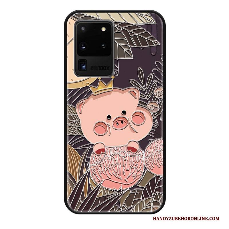 Hülle Samsung Galaxy S20 Ultra Schutz Trend Handyhüllen, Case Samsung Galaxy S20 Ultra Karikatur Nubuck Spät