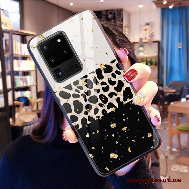 Hülle Samsung Galaxy S20 Ultra Spiegel Leopard, Case Samsung Galaxy S20 Ultra Schwer Netto Rot