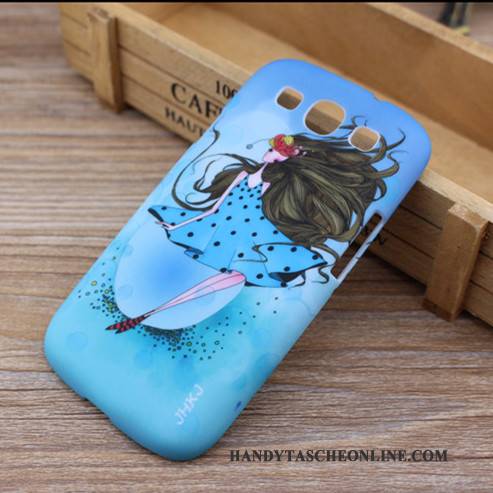 Hülle Samsung Galaxy S3 Karikatur Blau Handyhüllen, Case Samsung Galaxy S3 Schutz Schwer Nubuck