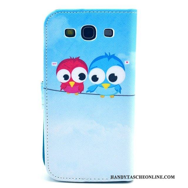 Hülle Samsung Galaxy S3 Karikatur Grün Katzen, Case Samsung Galaxy S3 Folio Handyhüllen