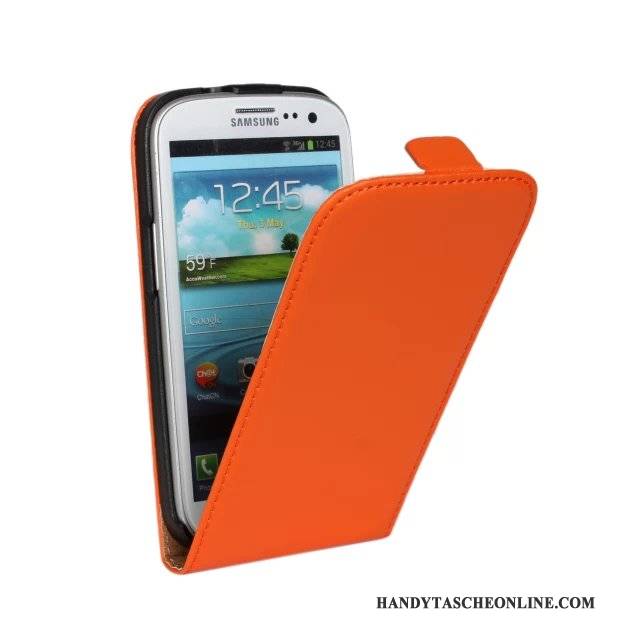 Hülle Samsung Galaxy S3 Leder Gelb Handyhüllen, Case Samsung Galaxy S3 Folio