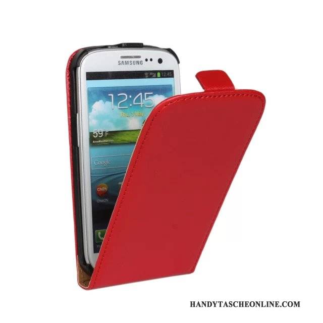 Hülle Samsung Galaxy S3 Leder Gelb Handyhüllen, Case Samsung Galaxy S3 Folio