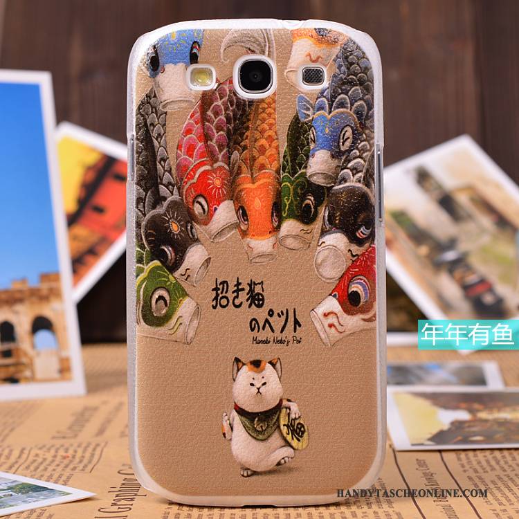 Hülle Samsung Galaxy S3 Leder Handyhüllen Muster, Case Samsung Galaxy S3 Schutz Gelb Licht