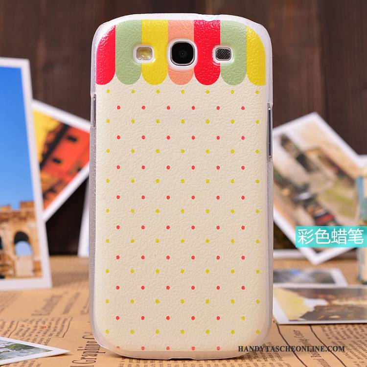 Hülle Samsung Galaxy S3 Leder Handyhüllen Muster, Case Samsung Galaxy S3 Schutz Gelb Licht