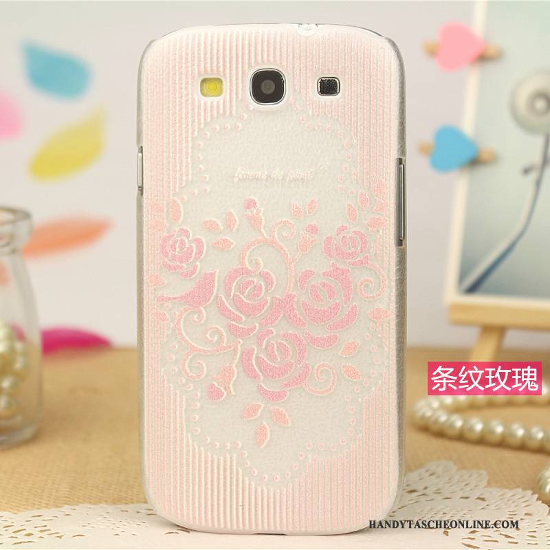 Hülle Samsung Galaxy S3 Leder Handyhüllen Muster, Case Samsung Galaxy S3 Schutz Trend Rosa