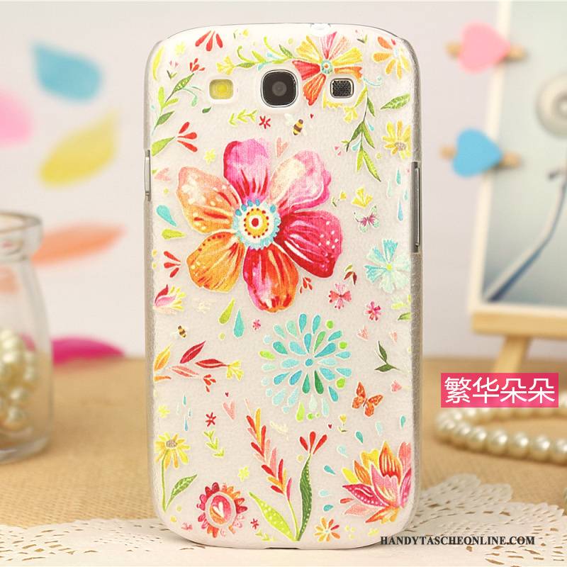 Hülle Samsung Galaxy S3 Leder Handyhüllen Muster, Case Samsung Galaxy S3 Schutz Trend Rosa