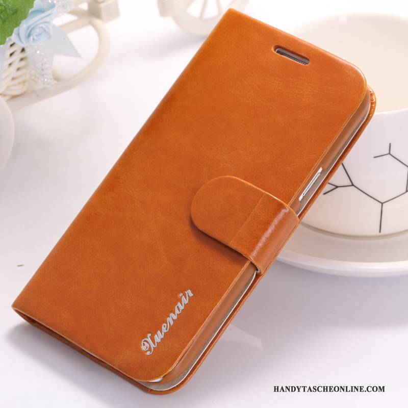 Hülle Samsung Galaxy S4 Folio Handyhüllen Orange, Case Samsung Galaxy S4 Leder