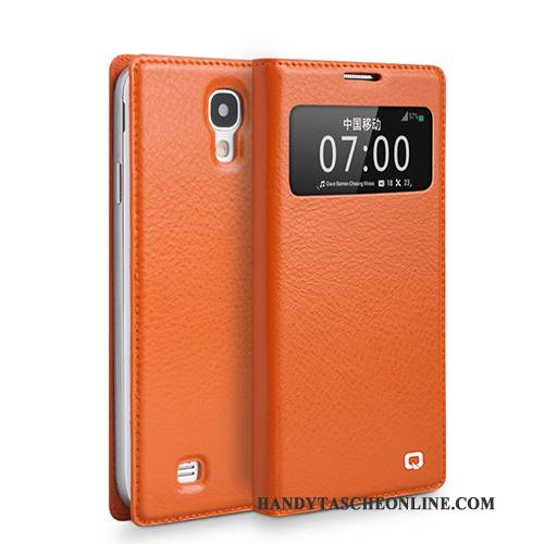 Hülle Samsung Galaxy S4 Leder Handyhüllen Grün, Case Samsung Galaxy S4 Lederhülle Fenster Öffnen