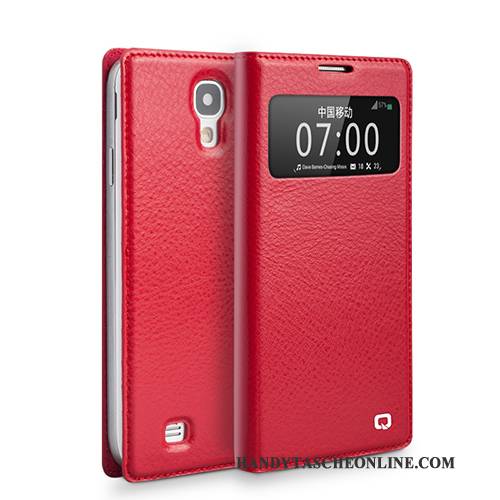 Hülle Samsung Galaxy S4 Leder Handyhüllen Grün, Case Samsung Galaxy S4 Lederhülle Fenster Öffnen