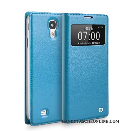 Hülle Samsung Galaxy S4 Leder Handyhüllen Grün, Case Samsung Galaxy S4 Lederhülle Fenster Öffnen