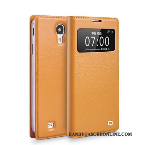 Hülle Samsung Galaxy S4 Leder Handyhüllen Grün, Case Samsung Galaxy S4 Lederhülle Fenster Öffnen