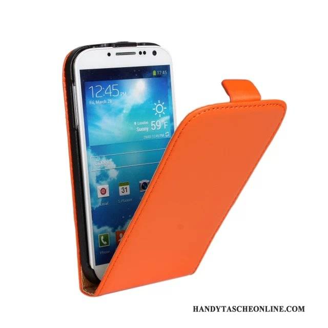 Hülle Samsung Galaxy S4 Lederhülle Handyhüllen Hellblau, Case Samsung Galaxy S4 Schutz