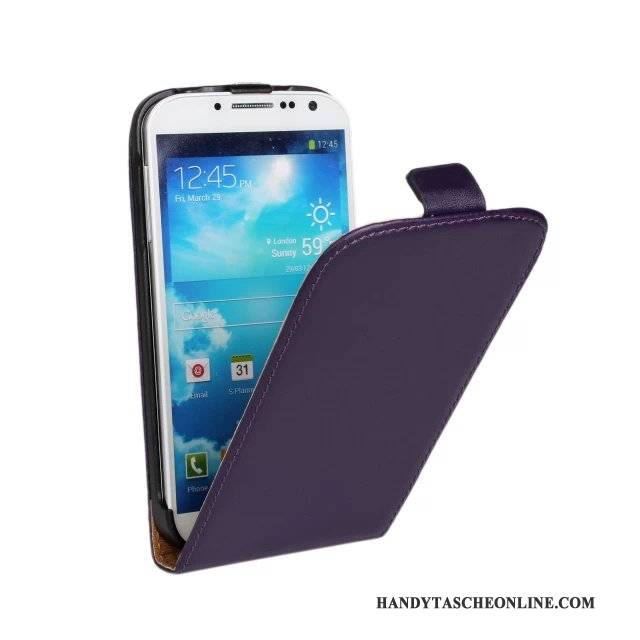 Hülle Samsung Galaxy S4 Lederhülle Handyhüllen Hellblau, Case Samsung Galaxy S4 Schutz