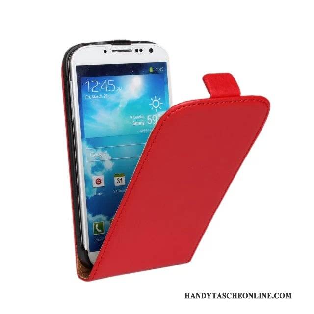 Hülle Samsung Galaxy S4 Lederhülle Handyhüllen Hellblau, Case Samsung Galaxy S4 Schutz