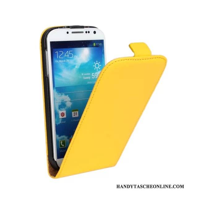 Hülle Samsung Galaxy S4 Lederhülle Handyhüllen Hellblau, Case Samsung Galaxy S4 Schutz