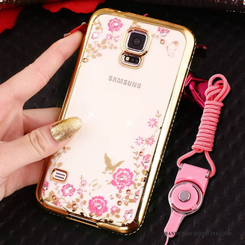 Hülle Samsung Galaxy S4 Schutz Handyhüllen Anti-sturz, Case Samsung Galaxy S4 Strass Blau Überzug