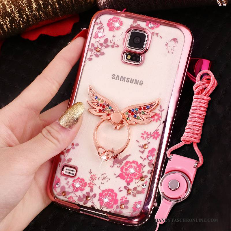 Hülle Samsung Galaxy S4 Schutz Handyhüllen Anti-sturz, Case Samsung Galaxy S4 Strass Blau Überzug