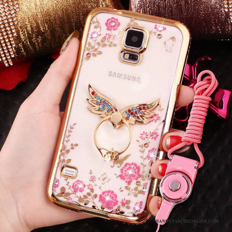 Hülle Samsung Galaxy S4 Schutz Handyhüllen Anti-sturz, Case Samsung Galaxy S4 Strass Blau Überzug