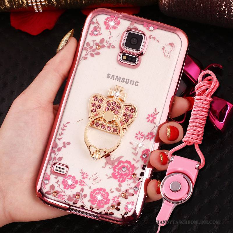 Hülle Samsung Galaxy S4 Schutz Handyhüllen Anti-sturz, Case Samsung Galaxy S4 Strass Blau Überzug