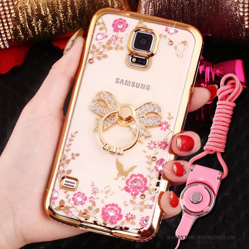 Hülle Samsung Galaxy S4 Schutz Handyhüllen Anti-sturz, Case Samsung Galaxy S4 Strass Blau Überzug