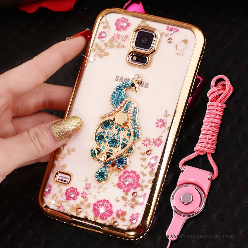 Hülle Samsung Galaxy S4 Schutz Handyhüllen Anti-sturz, Case Samsung Galaxy S4 Strass Blau Überzug