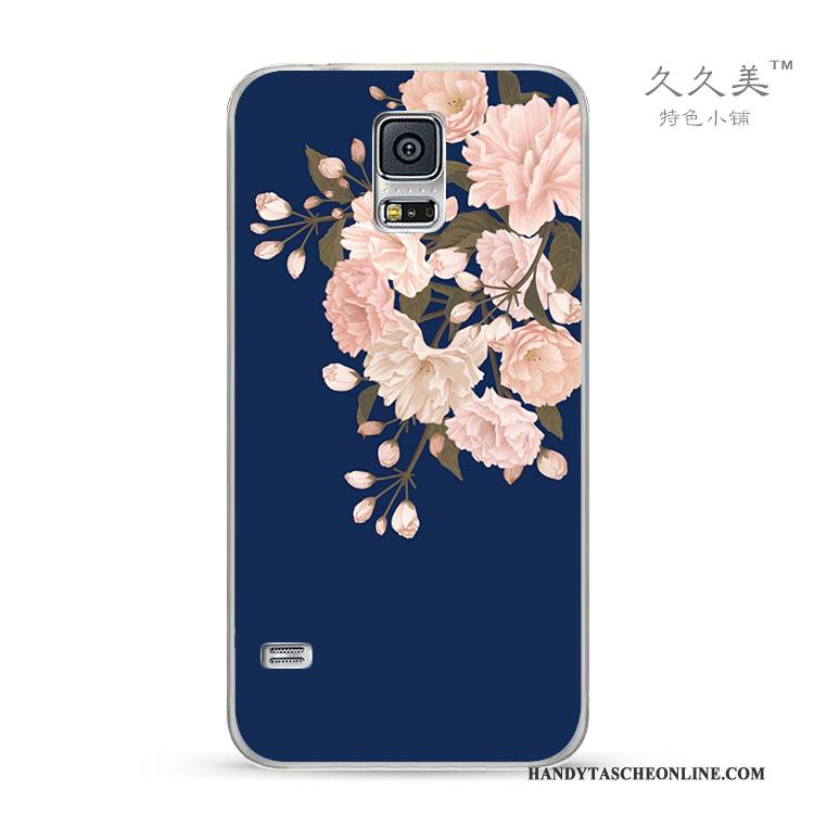 Hülle Samsung Galaxy S4 Schutz Handyhüllen Blau, Case Samsung Galaxy S4 Weiche Sakura