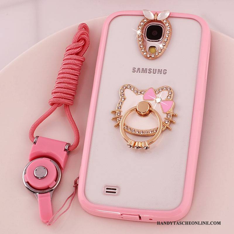 Hülle Samsung Galaxy S4 Silikon Handyhüllen Hängende Verzierungen, Case Samsung Galaxy S4 Schutz Rosa Transparent