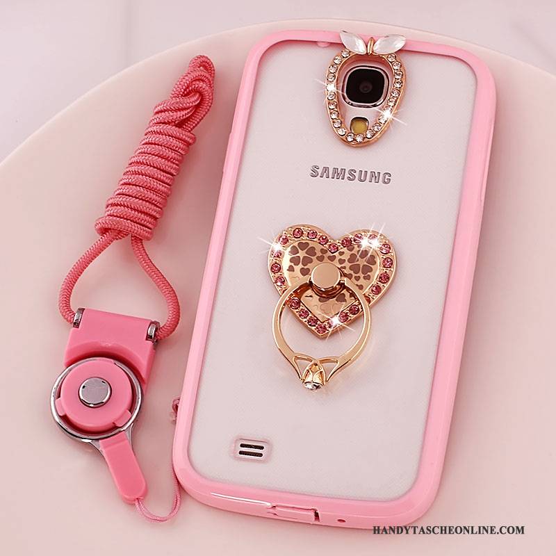 Hülle Samsung Galaxy S4 Silikon Handyhüllen Hängende Verzierungen, Case Samsung Galaxy S4 Schutz Rosa Transparent