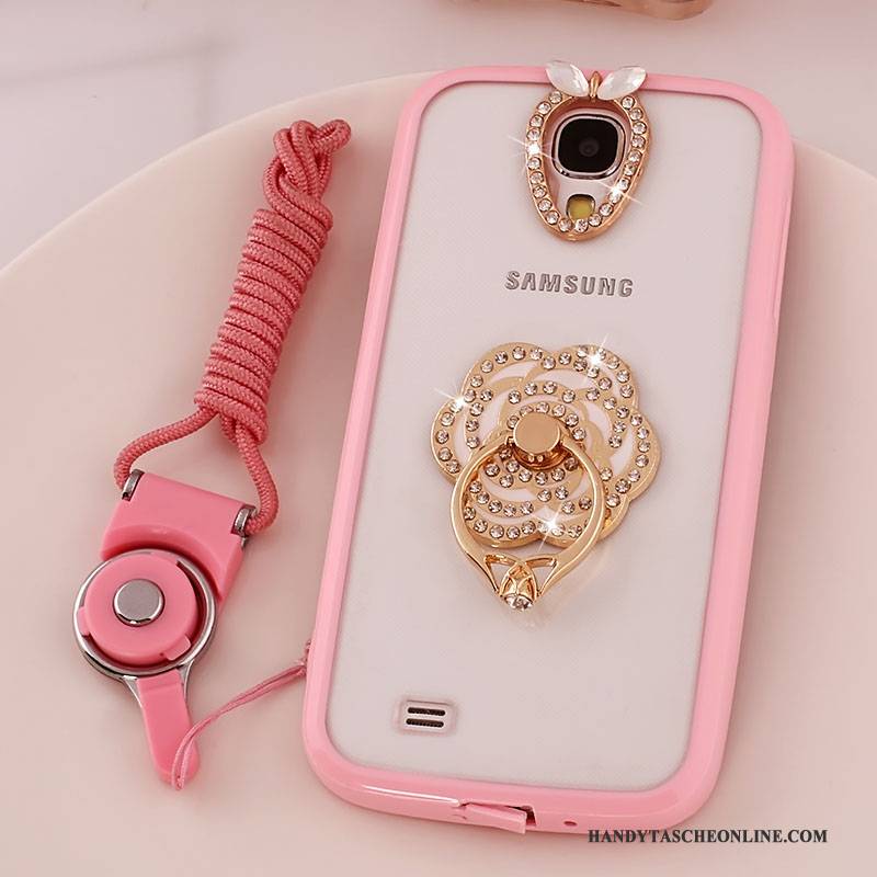 Hülle Samsung Galaxy S4 Silikon Handyhüllen Hängende Verzierungen, Case Samsung Galaxy S4 Schutz Rosa Transparent