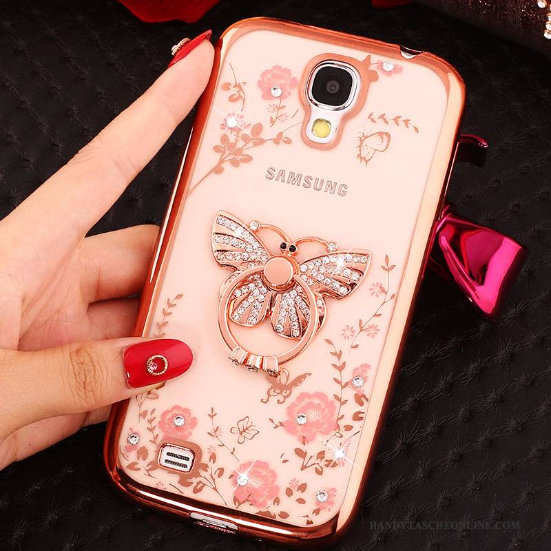 Hülle Samsung Galaxy S4 Strass Gold Handyhüllen, Case Samsung Galaxy S4 Silikon Ring