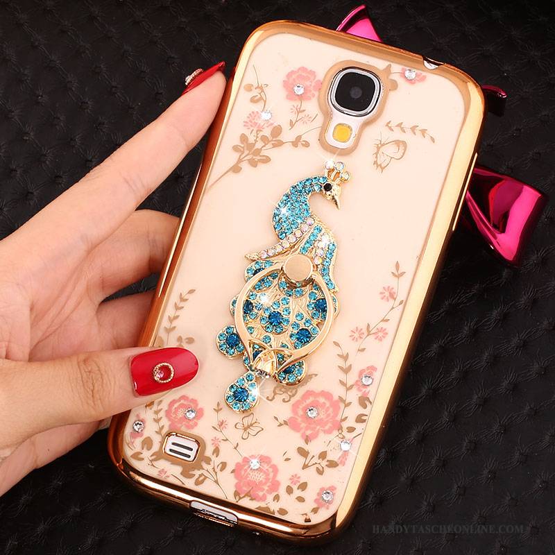 Hülle Samsung Galaxy S4 Strass Gold Handyhüllen, Case Samsung Galaxy S4 Silikon Ring