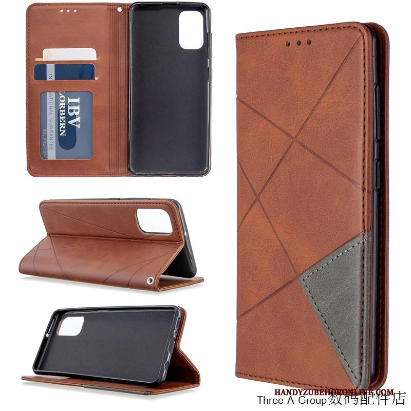 Hülle Samsung Galaxy S41 Folio Nähen Business, Case Samsung Galaxy S41 Geldbörse Diamantform Einfach