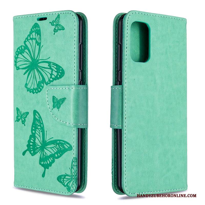 Hülle Samsung Galaxy S41 Schutz Handyhüllen Grün, Case Samsung Galaxy S41 Folio Schmetterling Prägung