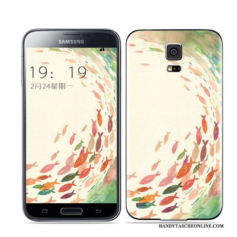 Hülle Samsung Galaxy S5 Farbe Gold Weiß, Case Samsung Galaxy S5 Hintere Abdeckung Schwarz