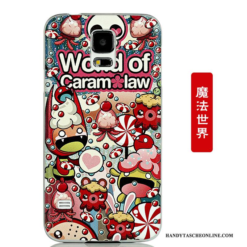 Hülle Samsung Galaxy S5 Karikatur Handyhüllen Hintere Abdeckung, Case Samsung Galaxy S5 Schutz Hellblau Schlank