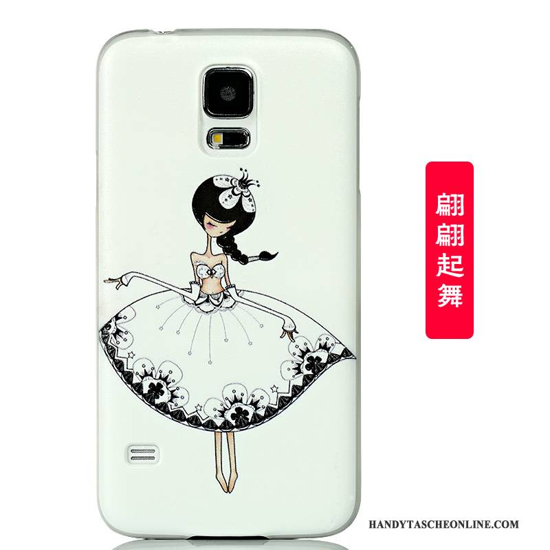 Hülle Samsung Galaxy S5 Karikatur Handyhüllen Hintere Abdeckung, Case Samsung Galaxy S5 Schutz Hellblau Schlank