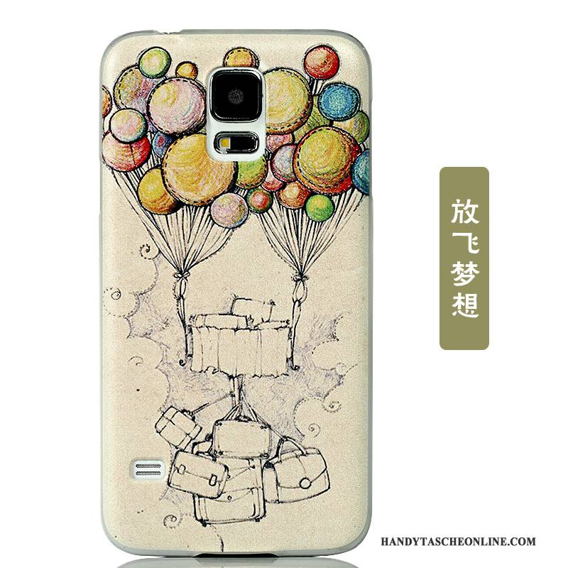 Hülle Samsung Galaxy S5 Karikatur Handyhüllen Hintere Abdeckung, Case Samsung Galaxy S5 Schutz Hellblau Schlank