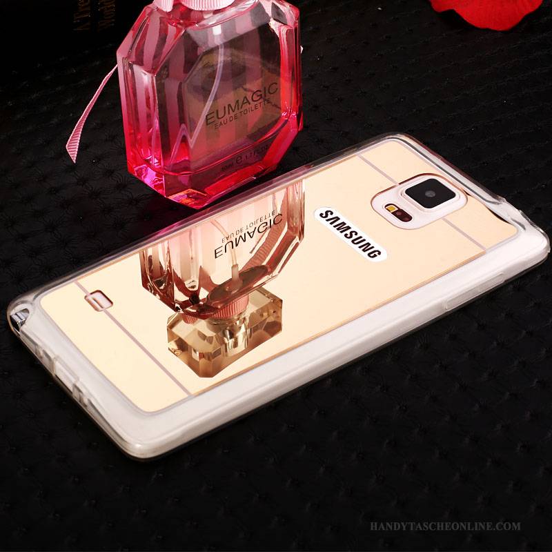 Hülle Samsung Galaxy S5 Schutz Gold Spiegel, Case Samsung Galaxy S5 Strass Handyhüllen