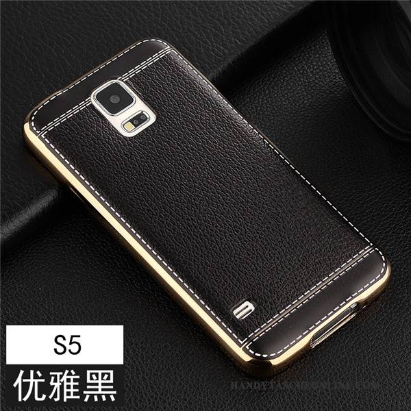 Hülle Samsung Galaxy S5 Schutz Handyhüllen Braun, Case Samsung Galaxy S5 Weiche Dünne Nubuck