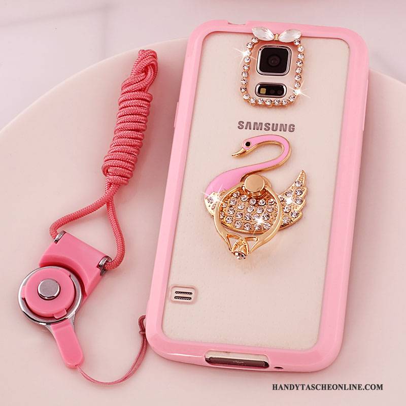 Hülle Samsung Galaxy S5 Schutz Transparent Rosa, Case Samsung Galaxy S5 Handyhüllen Hängende Verzierungen