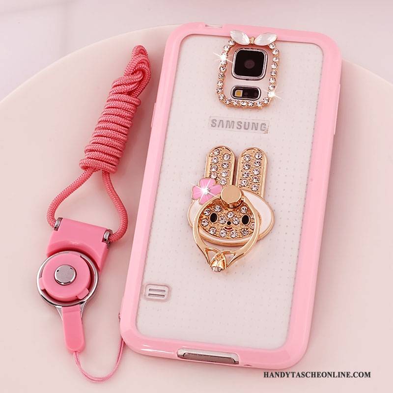 Hülle Samsung Galaxy S5 Schutz Transparent Rosa, Case Samsung Galaxy S5 Handyhüllen Hängende Verzierungen