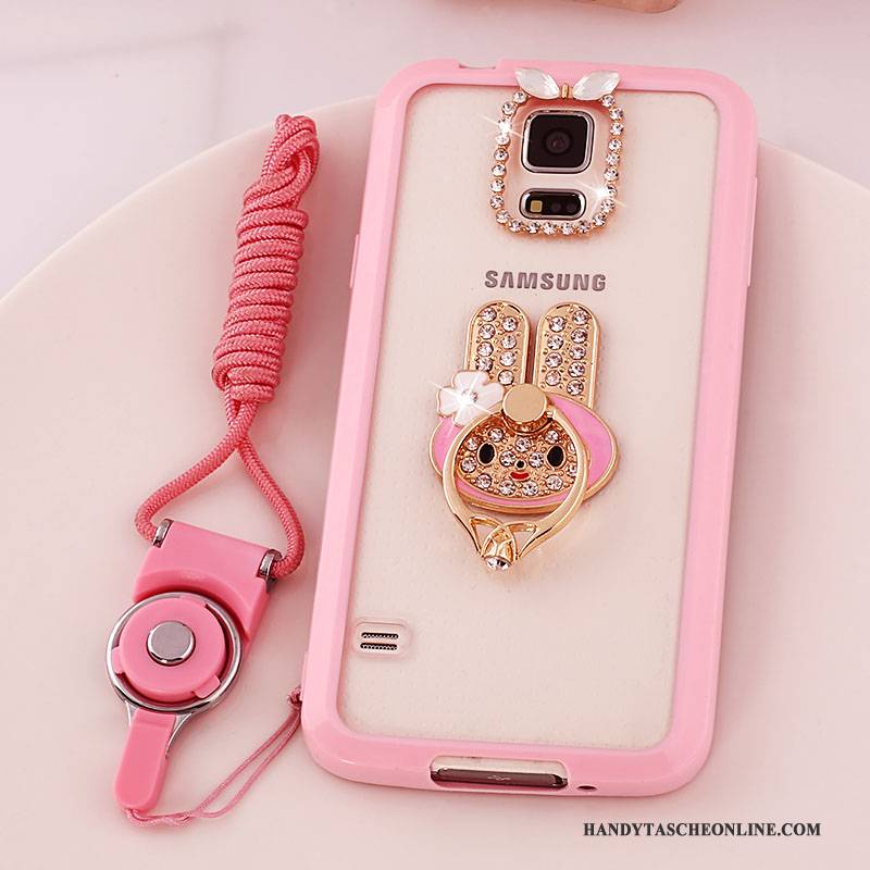 Hülle Samsung Galaxy S5 Schutz Transparent Rosa, Case Samsung Galaxy S5 Handyhüllen Hängende Verzierungen