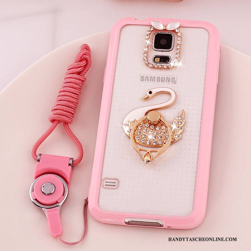 Hülle Samsung Galaxy S5 Schutz Transparent Rosa, Case Samsung Galaxy S5 Handyhüllen Hängende Verzierungen