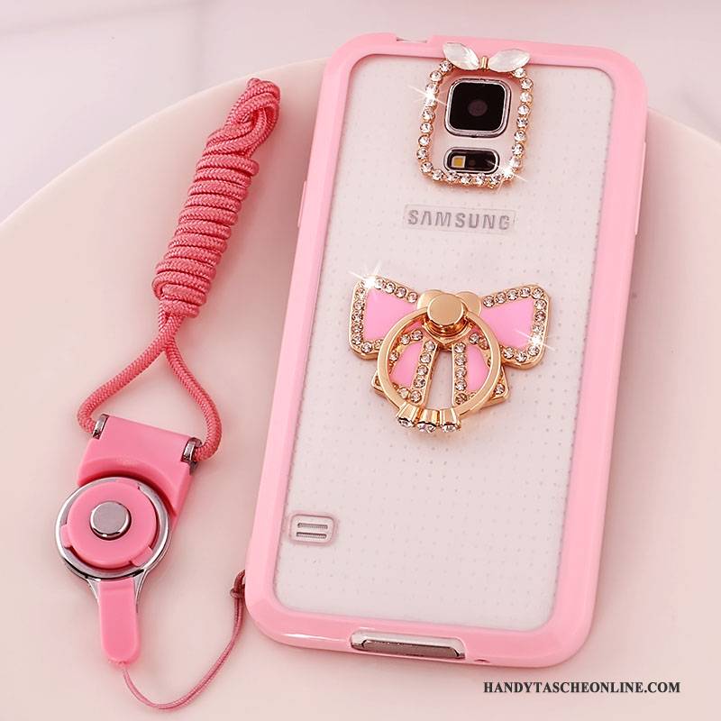 Hülle Samsung Galaxy S5 Schutz Transparent Rosa, Case Samsung Galaxy S5 Handyhüllen Hängende Verzierungen