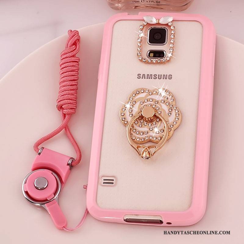 Hülle Samsung Galaxy S5 Schutz Transparent Rosa, Case Samsung Galaxy S5 Handyhüllen Hängende Verzierungen