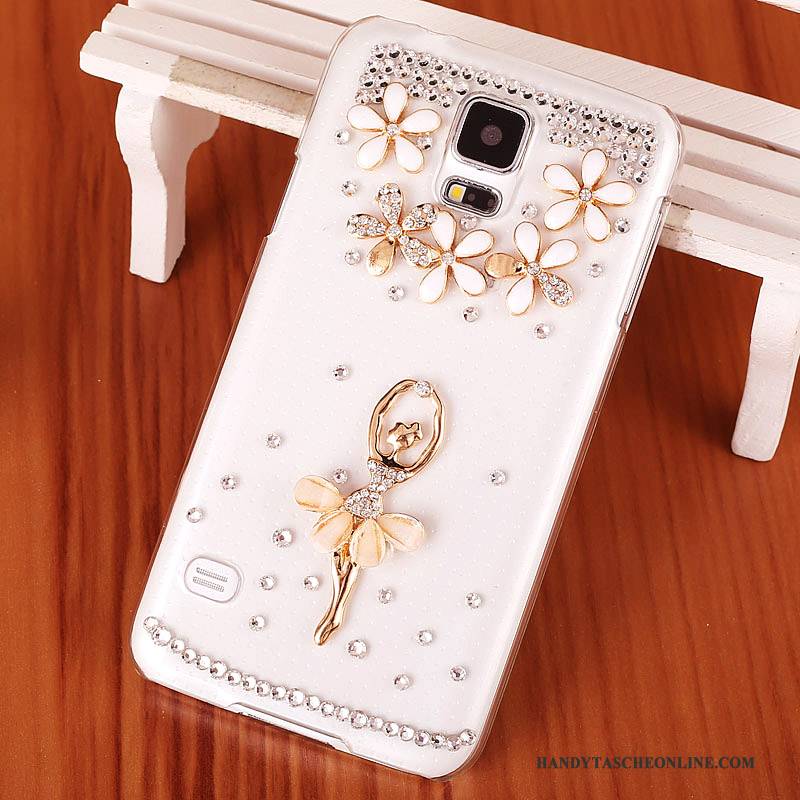 Hülle Samsung Galaxy S5 Strass Lila Handyhüllen, Case Samsung Galaxy S5 Schutz Schwer Trend