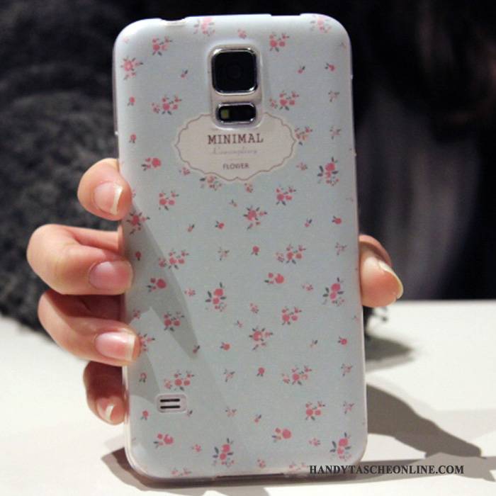 Hülle Samsung Galaxy S5 Weiche Hellblau Anti-sturz, Case Samsung Galaxy S5 Schutz Handyhüllen