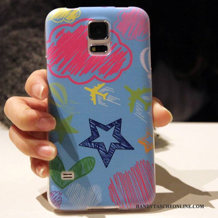 Hülle Samsung Galaxy S5 Weiche Hellblau Anti-sturz, Case Samsung Galaxy S5 Schutz Handyhüllen