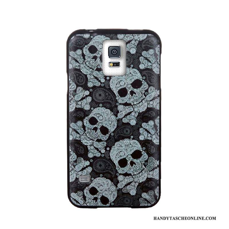 Hülle Samsung Galaxy S5 Weiche Trend Membran, Case Samsung Galaxy S5 Prägung Blau Handyhüllen