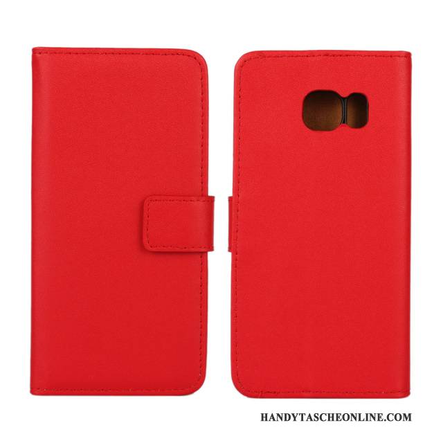 Hülle Samsung Galaxy S6 Edge Folio Lila Muster, Case Samsung Galaxy S6 Edge Leder